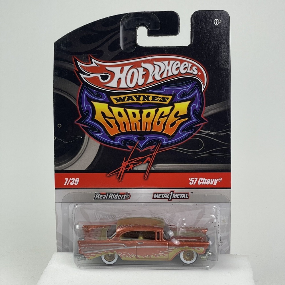Mattel Hot Wheels Waynes Garage 1957 Chevy Bronze Real Riders